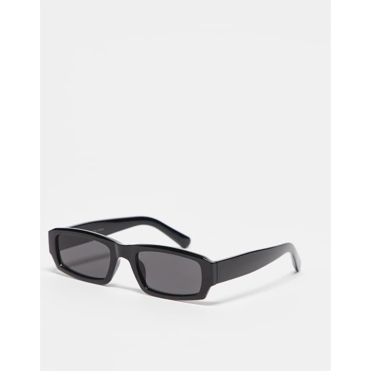 Pull&Bear – Auffällige rechteckige Sonnenbrille in Schwarz | ASOS 