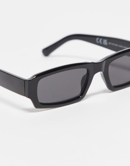 Pull&Bear – Auffällige rechteckige Sonnenbrille in Schwarz | ASOS