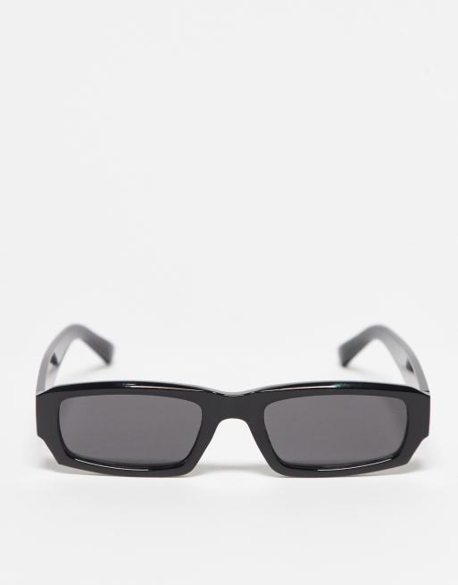 Pull&Bear – Auffällige rechteckige Sonnenbrille in Schwarz | ASOS