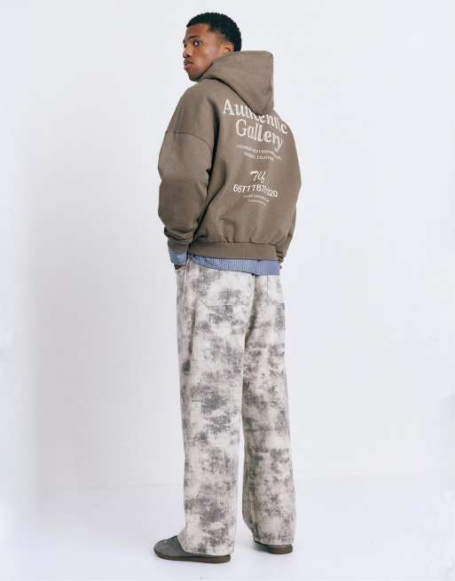 Pull&Bear - Authentic Gallery - Felpa con cappuccio marrone, 2 di 4