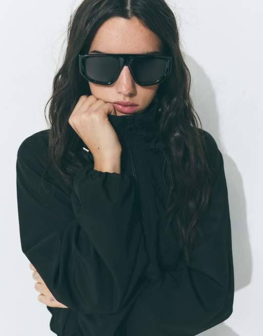 Pull&Bear Aviator cateye sunglasses in black, 5 of 5