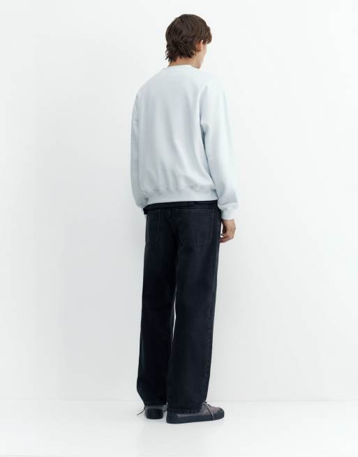 Pull&Bear avslappnad sweatshirt i himmelsblått, 2 av 7