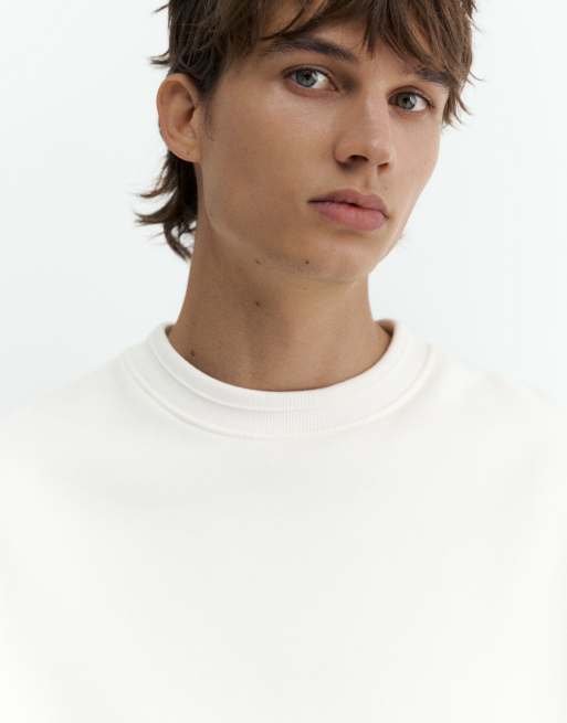 Pull&Bear avslappnad sweatshirt i offwhite, 3 av 7