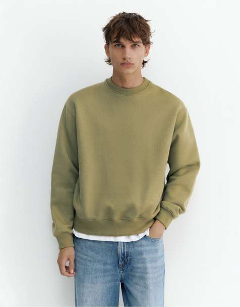 Pull&Bear avslappnad sweatshirt i olivgrönt - view 1