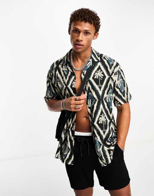 Pull&Bear aztec shirt in blue | ASOS