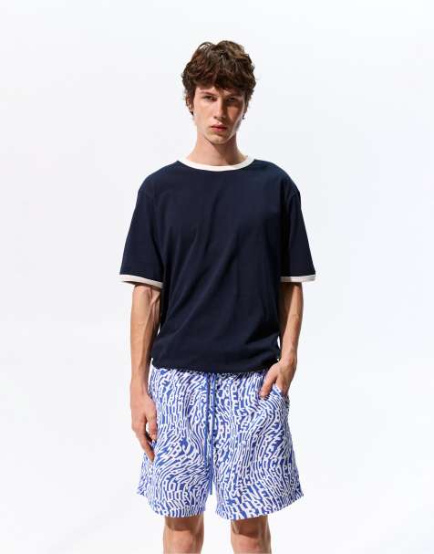 Pull&Bear - Badebukser med tekstprint - view 1