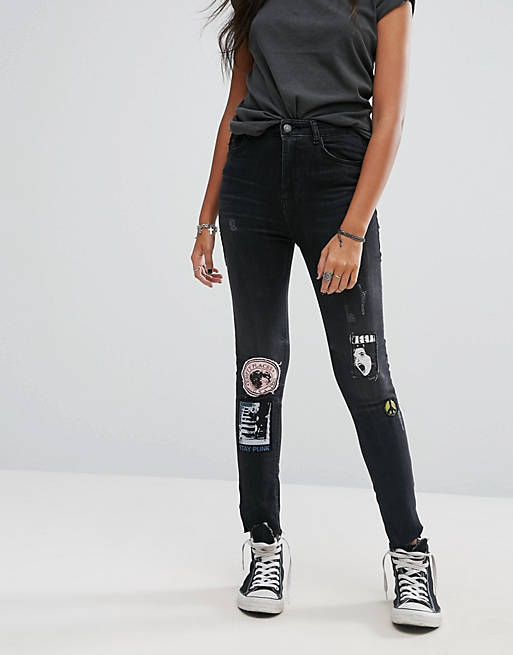 Pull&Bear Badge Detail Skinny Jean