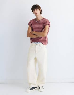 Pull & Bear Baggy Balloon Jeans In White