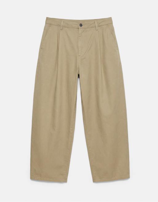 Pull&Bear baggy broek met coupenaden in beige, 6 van 7