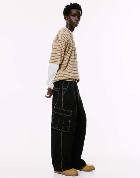 Pull&Bear - Baggy cargobroek in zwart - view 1