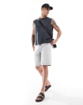 [Pull & Bear] Pull & Bear baggy fit denim shorts in grey 40 GREY