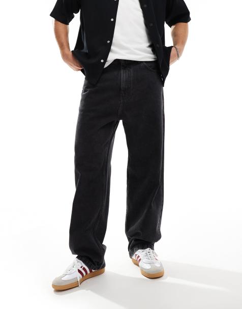Pull&Bear baggy fit jeans in black - view 1