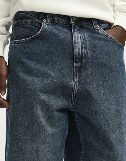 Pull&Bear baggy fit jeans in dark blue