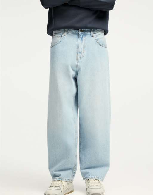 Pull&Bear baggy fit jeans in light blue