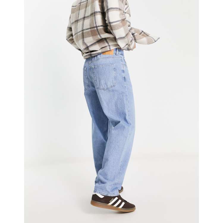 BAGGY FIT DENIM PANTS - Mid-blue