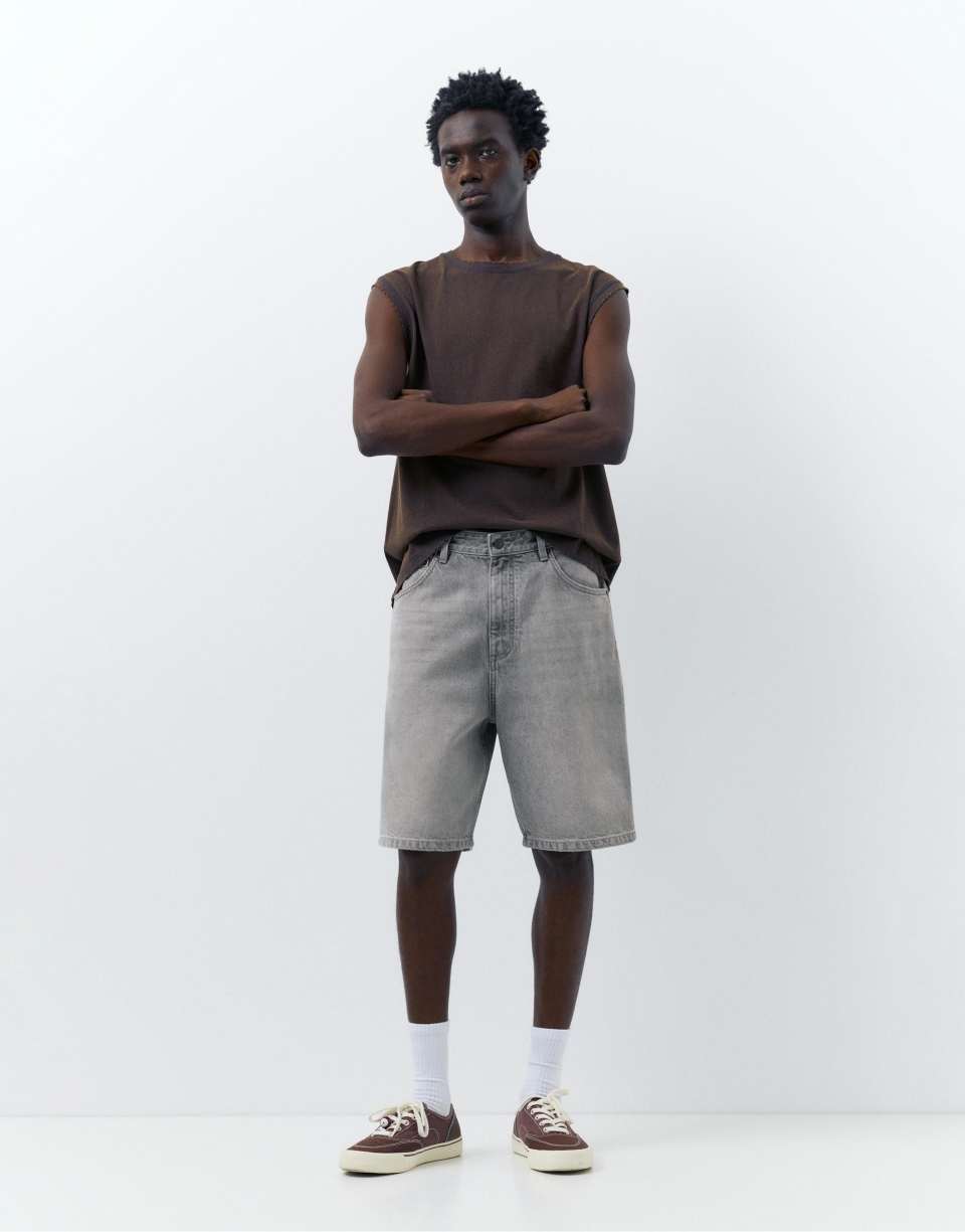 Dark grey baggy bermuda shorts