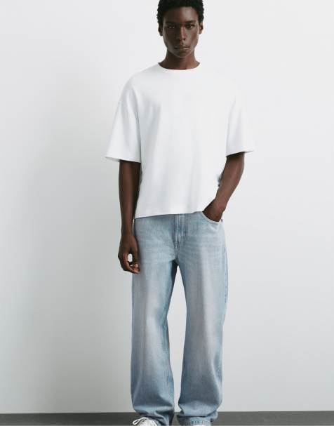 Pull&Bear - Baggy jeans i bleg indigoblå - view 1