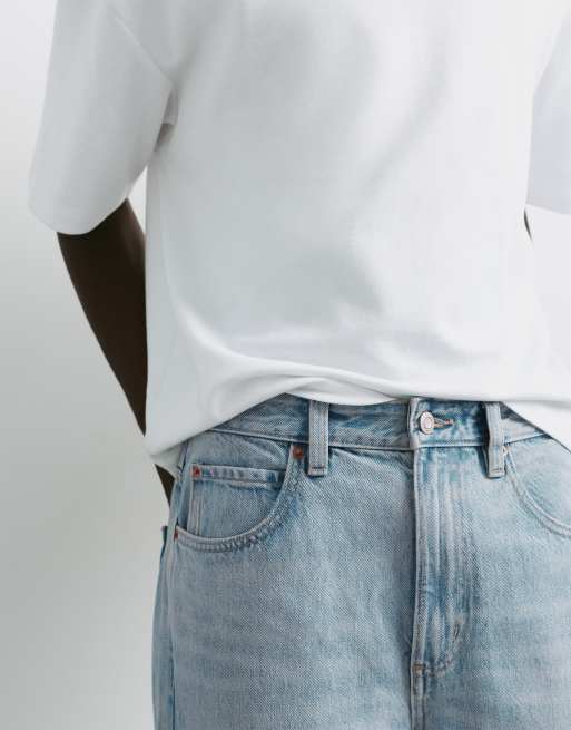 Pull&Bear - Baggy jeans i bleg indigoblå, 3 af 7