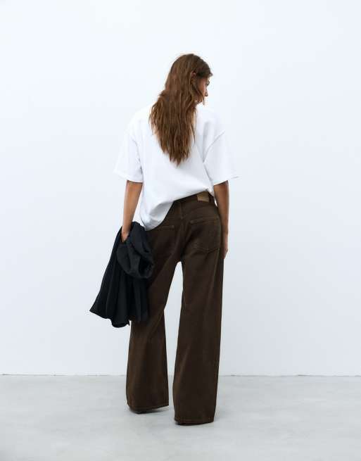 Pull&Bear baggy jeans i brunt, 4 av 7