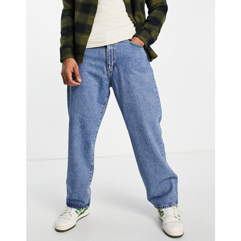 Pull&Bear – Baggy-Jeans im 90er-Stil in Blau