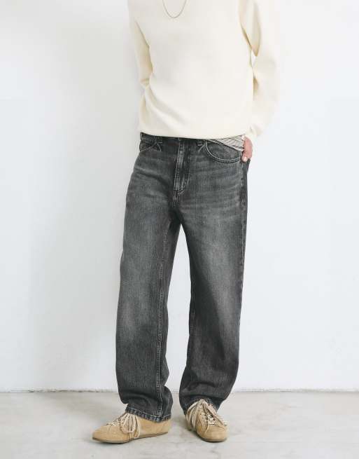 Pull&Bear Baggy jeans in charcoal, 4 of 7