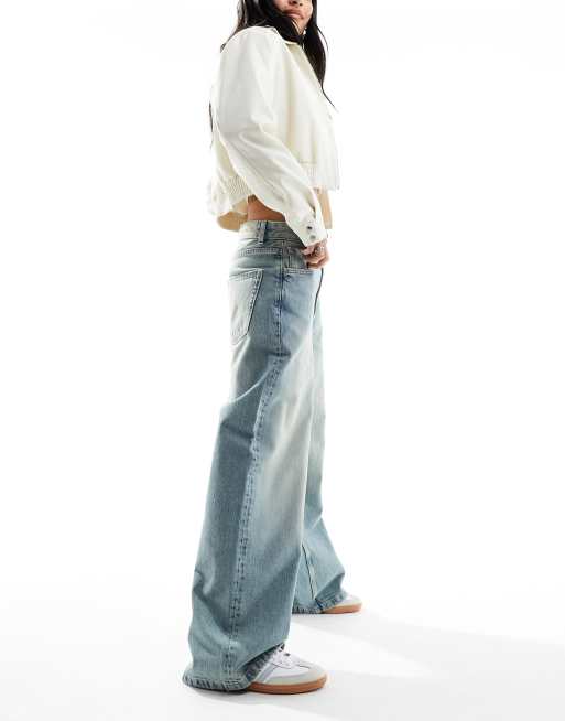 Pull&Bear baggy jeans in dirty blue wash | ASOS