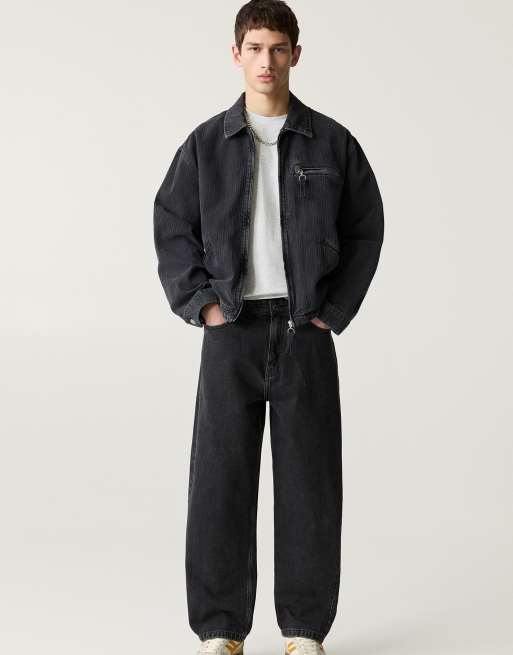 Pull&Bear baggy jeans in faded black