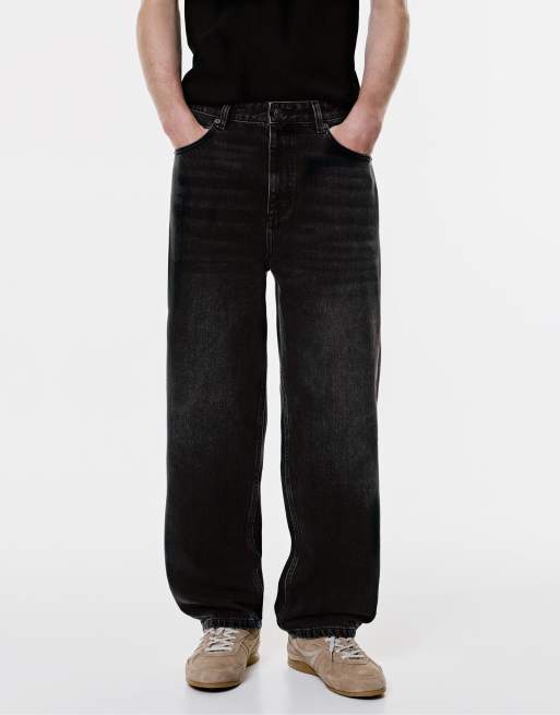 Pull&Bear Baggy jeans in faded black