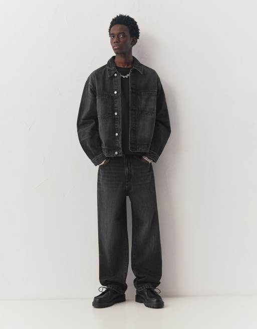 Pull&Bear Baggy jeans in faded black, 2 of 4