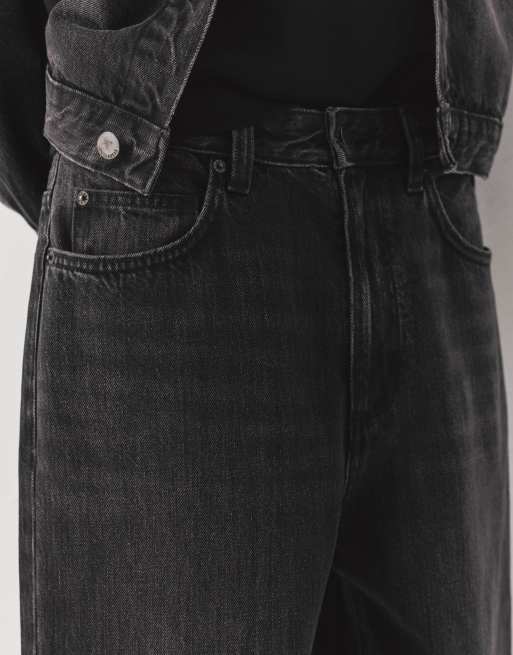 Pull&Bear Baggy jeans in faded black, 3 of 4