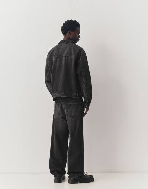 Pull&Bear Baggy jeans in faded black, 4 of 4