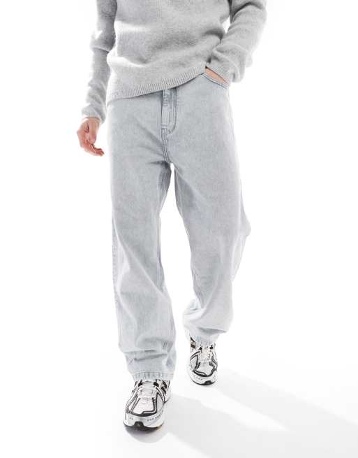 Pull&Bear – Baggy-Jeans in Grau