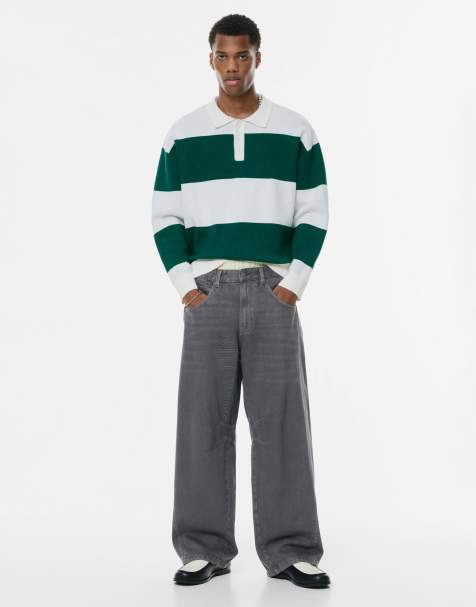 Pull&Bear - Baggy jeans in grijs - view 1