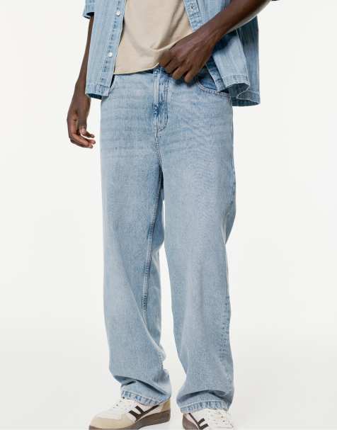 Pull&Bear – Baggy-Jeans in hellem Indigoblau - view 1