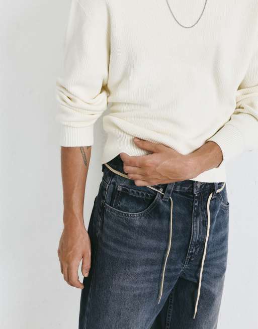 Pull&Bear - Baggy jeans in lavendelblauw, 3 van 7