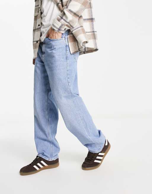 Pull&Bear - Baggy jeans in medium blauw , 2 van 4