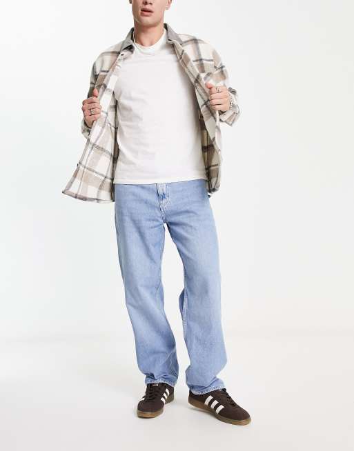 Pull&Bear - Baggy jeans in medium blauw , 4 van 4