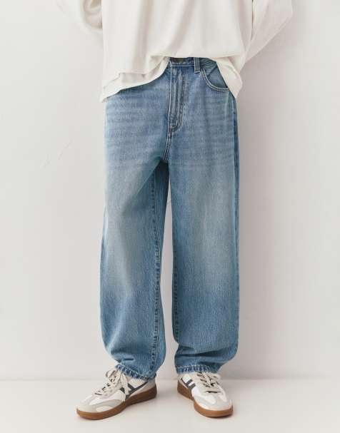 Pull&Bear - Baggy jeans in medium blauw - view 1