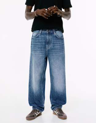 Baggy-Jeans in Mittelblau Blau 40
