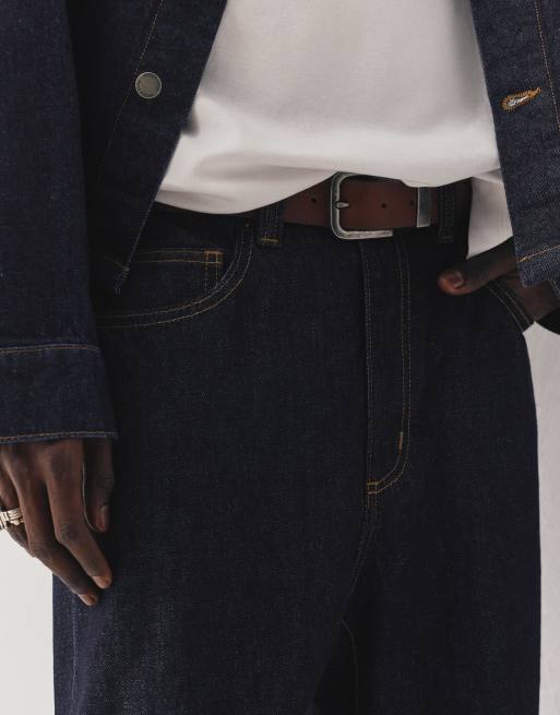 Pull&Bear Baggy jeans in navy, 3 of 4