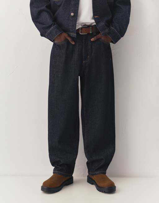 Pull&Bear Baggy jeans in navy, 4 of 4