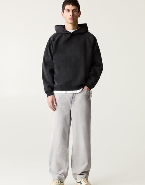 Pull&Bear baggy jeans in pale grey - view 1