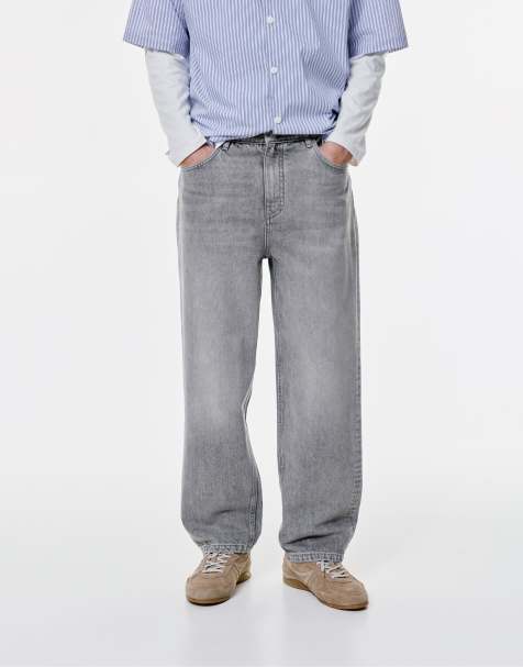 Pull&Bear Baggy jeans in pale grey - view 1