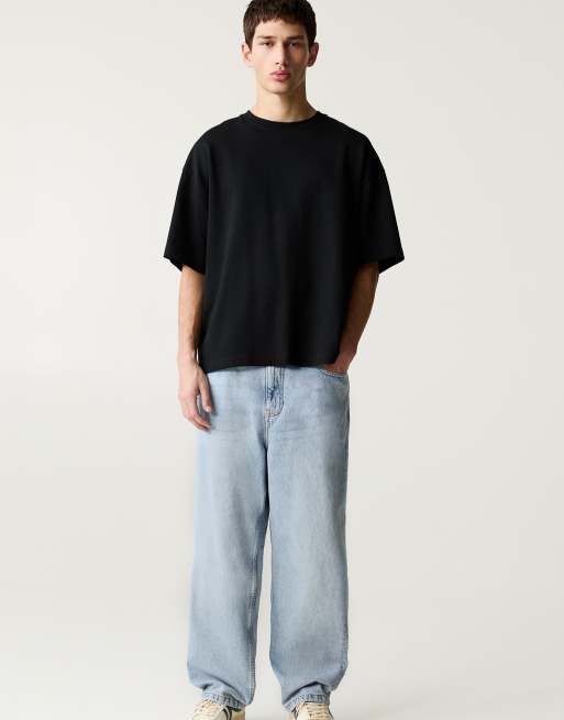 Pull&Bear baggy jeans in pale indigo