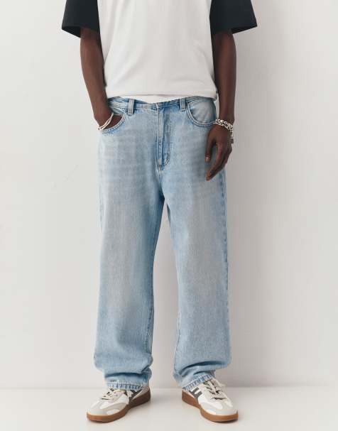 Pull&Bear Baggy jeans in pale indigo