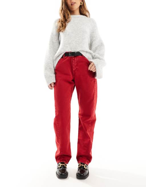 Pull&Bear baggy jeans in red
