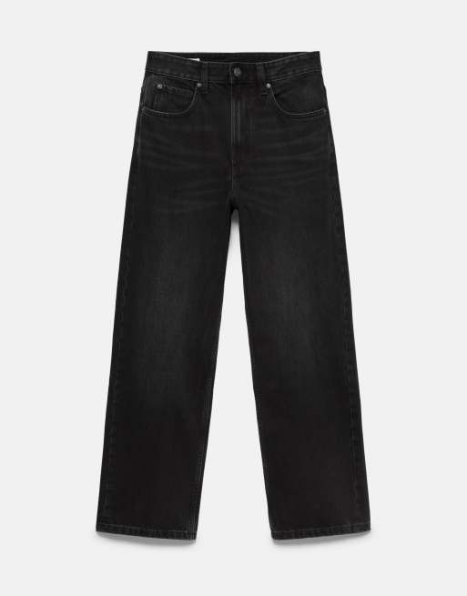 Pull&Bear - Baggy jeans in vervaagd zwart, 3 van 7