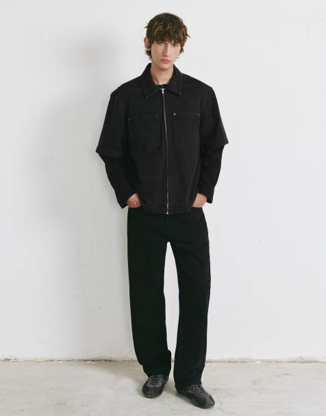 Pull&Bear baggy jeans in zwart - view 1