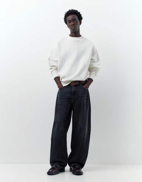 Pull&Bear - Baggy jeans met ballonpijpen in vervaagd zwart - view 1