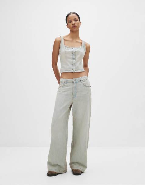 Pull&Bear - Baggy jeans met halfhoge taille in lichtblauw - view 1